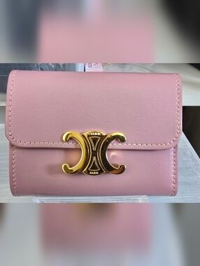 Celine Triomphe Pink Leather Shoulder Bag